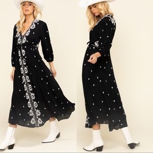 Free People Embroidered Fable Midi Dress